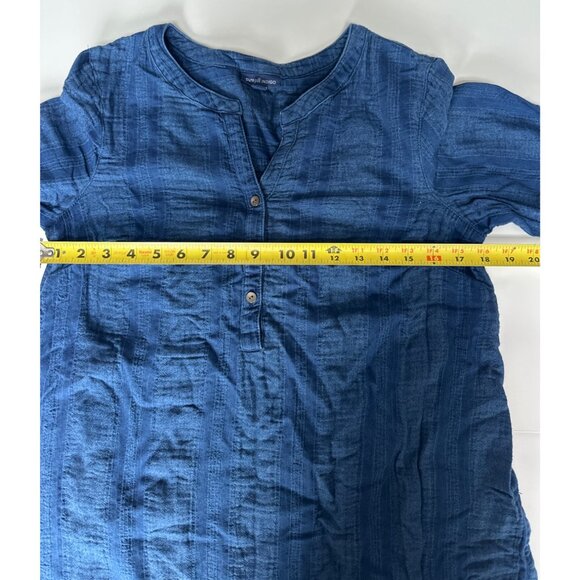 Pure Jill Indigo Blue Blouse 100% Cotton Button Front Petite S - Picture 7 of 8